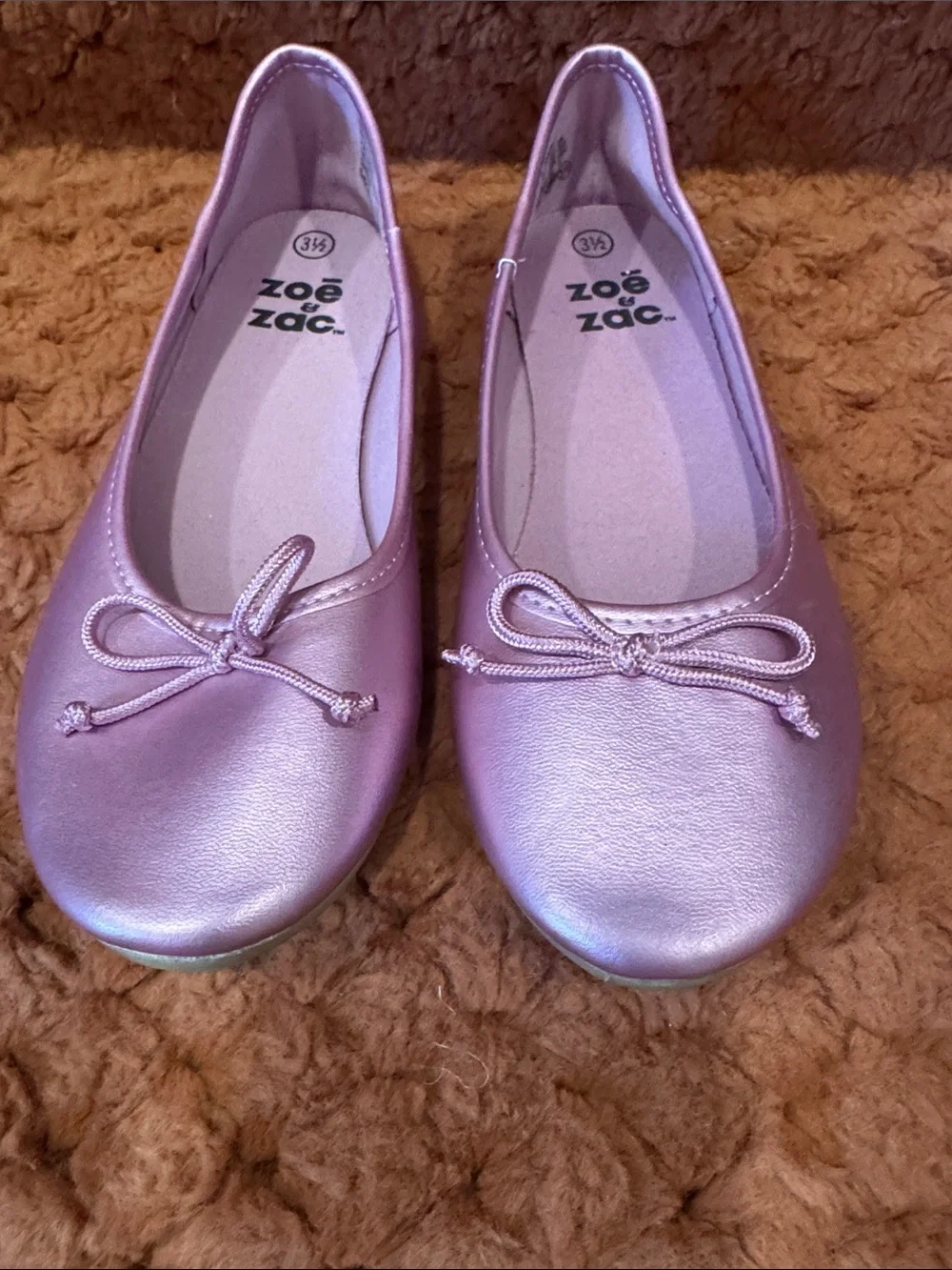 Zoe & Zac Girls' Metallic Pink Ballet Flats